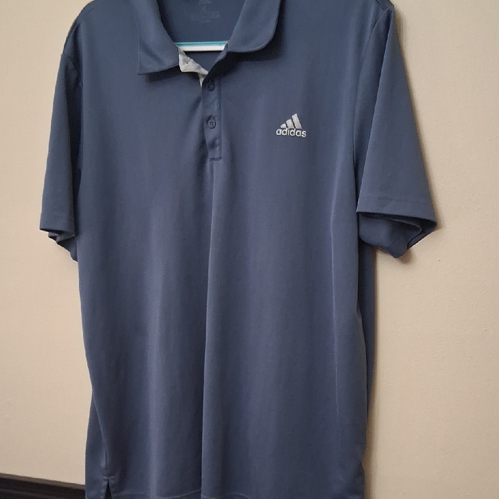 Adidas Blue Polo Shirt Classic Design